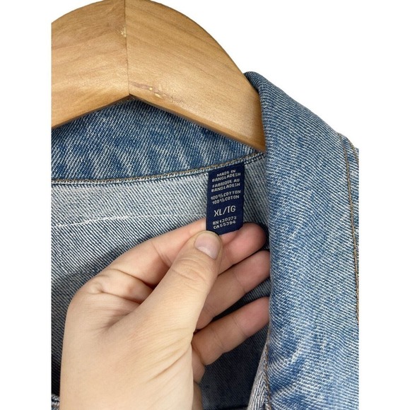 Wrangler Trucker Jacket Mens Size XL Kone Ranger Denim Jeans Upcycled Vintage - Picture 5 of 7